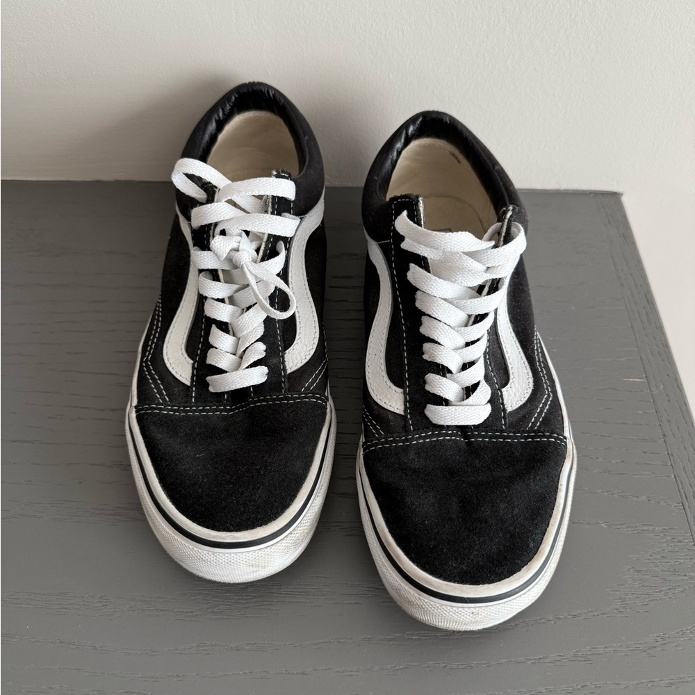 Vans Classic Black and White Lace-Up Shoes